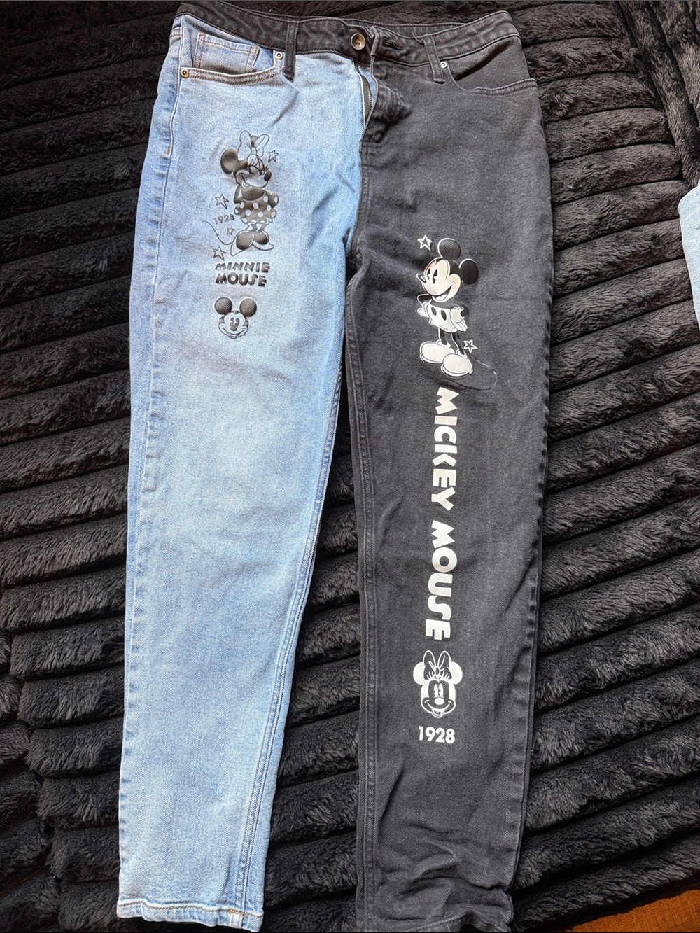 Disney Two-Tone Minnie & Mickey Jeans - Light Blue and Black